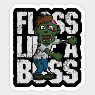 Halloween Zombie Floss Like A Boss Sticker